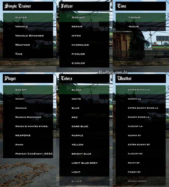 Cheat Menu v5 (PC) New Features for GTA San Andreas