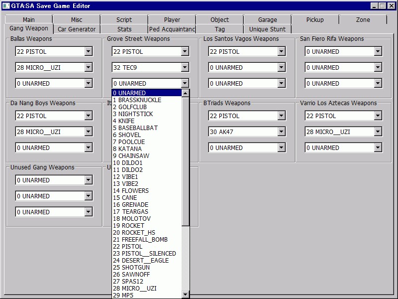 Savegame Editor v3.2 for GTA San Andreas